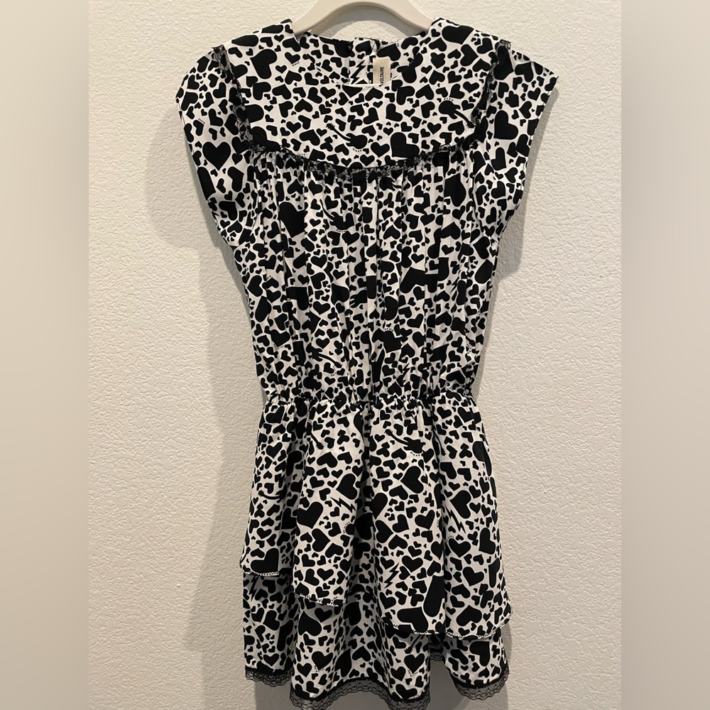 Zadig & Voltaire Black and White Heart Print Kids Dress